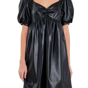 English factory faux leather mini dress